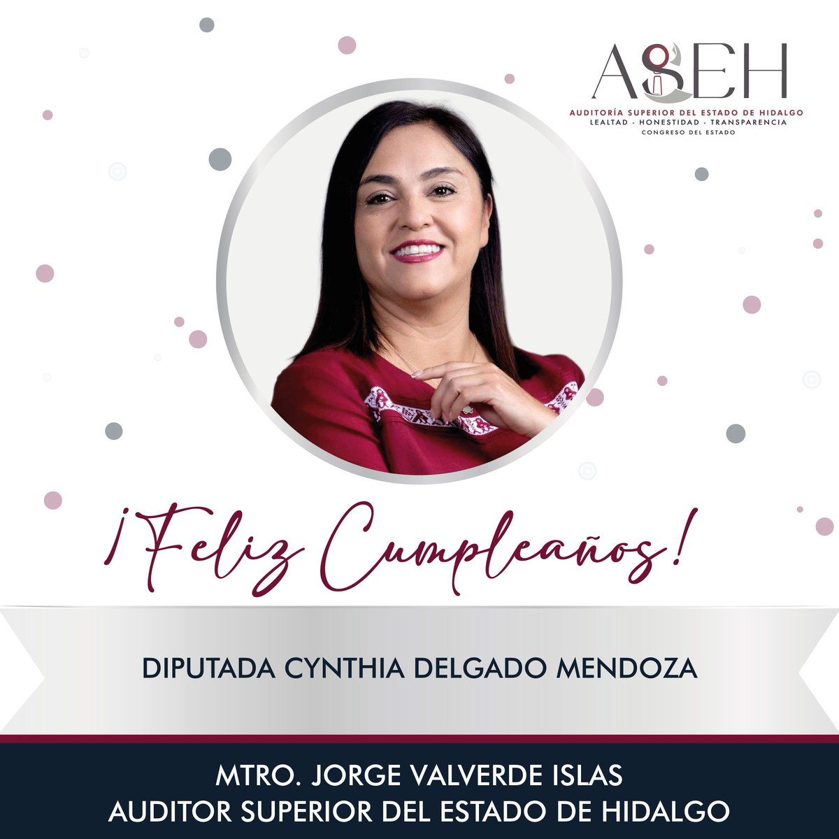 ASEH_Hgo's tweet image. ¡Feliz cumpleaños, diputada Cynthia Delgado Mendoza!
Su compromiso con la equidad, la justicia social y los pueblos indígenas inspira un mejor Hidalgo.
Desde la ASEH, le deseamos salud y éxito en cada paso.
@jorvalverdeASEH
Auditor Superior del Estado de Hidalgo