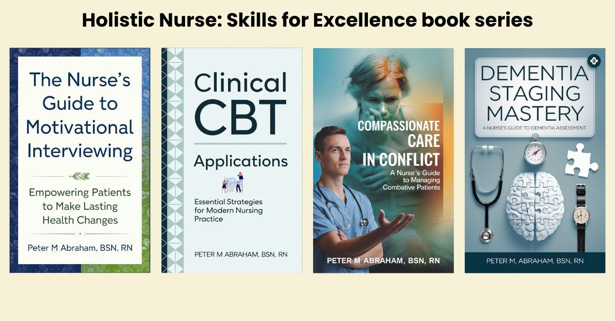 PeterMAbraham's tweet photo. Master patient care from combative behavior to motivation, dementia staging & psychological support. Boost confidence and reduce stress! https://t.co/i0ip0mEyeR #NursingEducation #HolisticNurse #CBT #MI #DementiaCare #ValidationTherapy #MovivationalInterviewing #ResolvingConflict https://t.co/w8kiBXjpoG