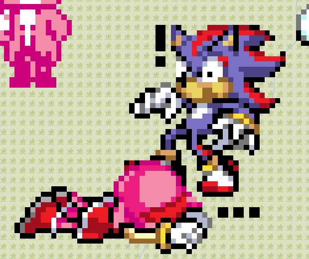 aandydandy's tweet photo. a couple #shadamy's i did on wplace! used the battle + advance sprites https://t.co/A2AYLtNthr