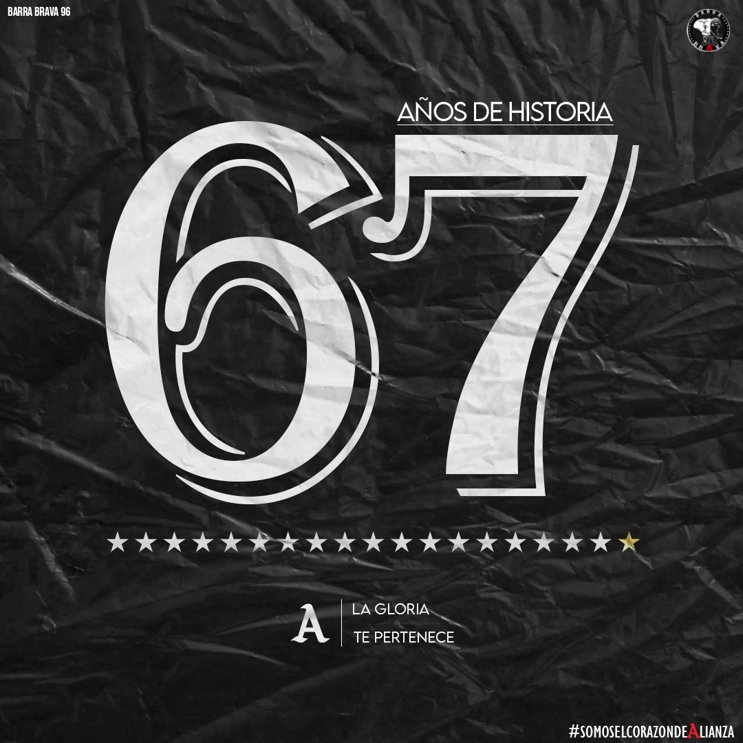 ¡DESDE 1958, HASTA LA ETERNIDAD!

12 de octubre de 1958 fue fundado el Equipo del Pueblo, el Club más ganador del fútbol nacional, el del Campeonato Invicto.

 Desde hace 67 años siendo el Orgullo Nacional.

#PorSiempreAlianza 
#SomosElCorazonDeAlianza