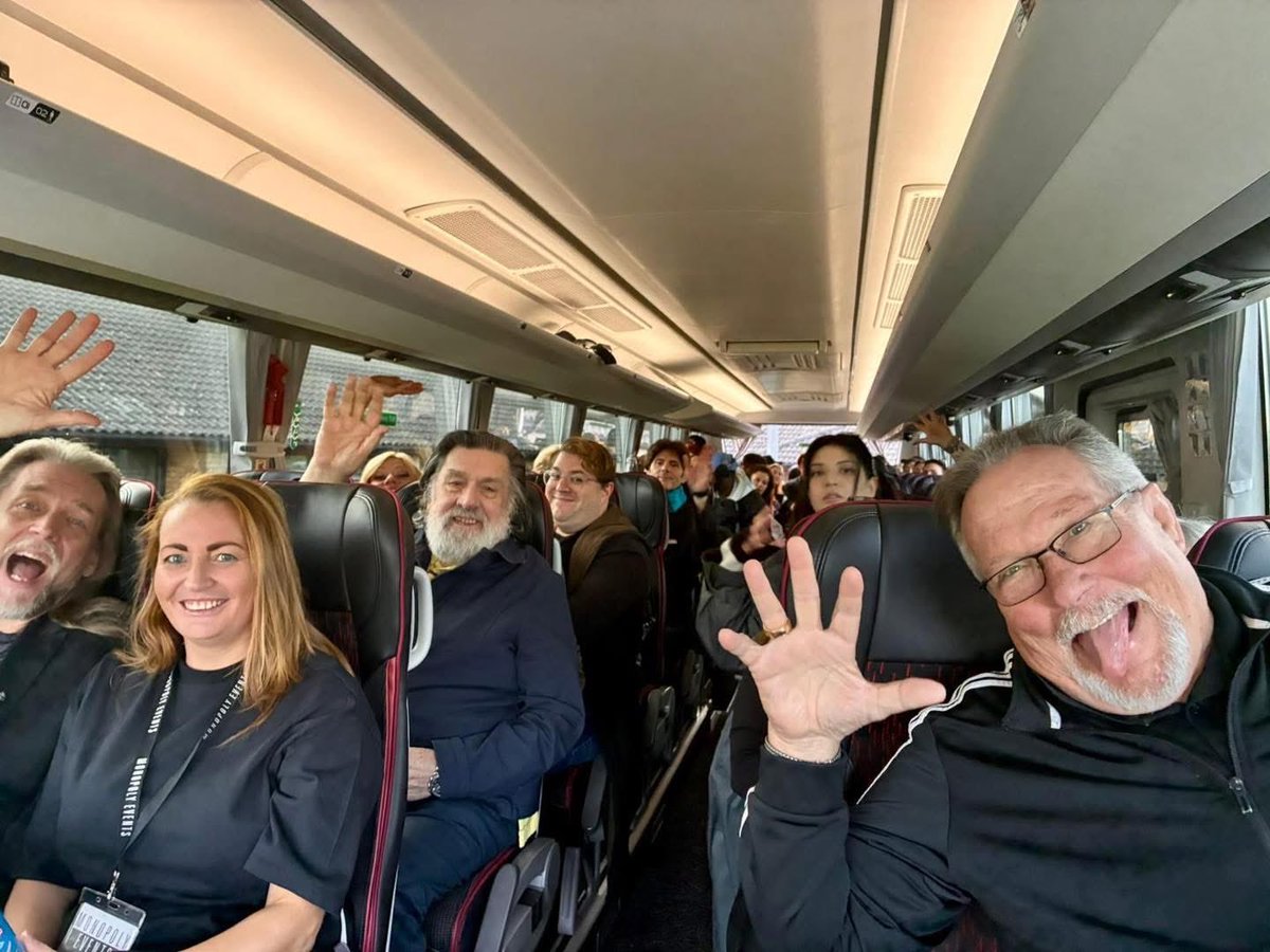 How natural to have The Million Dollar Man and Jim Royle sharing a bus together.