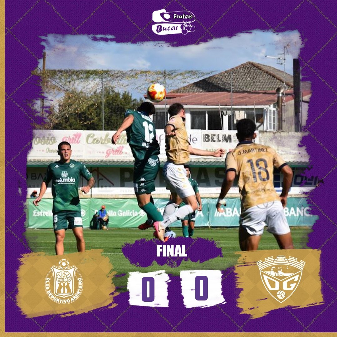 ⏰ 96’

¡Final del partido!

⚽️ #CDArenteiro 0-0 #CDGuadalajara

✍🏼Llegamos al final del partido con tablas en el marcador y un importantísimo punto que nos llevamos a casa. Gran partido del equipo, que nunca se dio por vencido y lo intentó hasta el final. 

#AúpaDépor💜