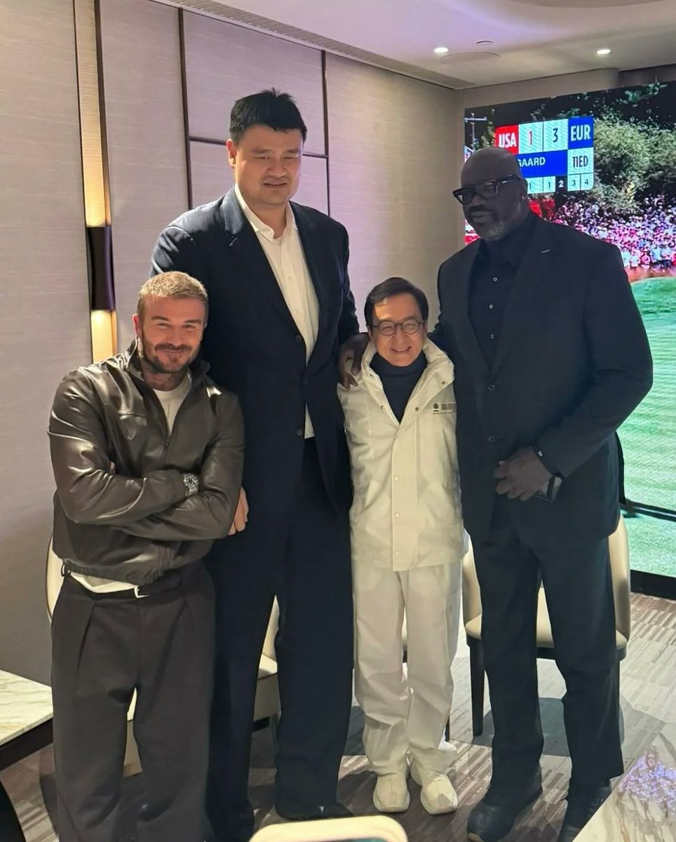 bashlebron007's tweet image. David Beckham, Yao Ming, Jackie Chan, Shaquille O&apos;Neal.