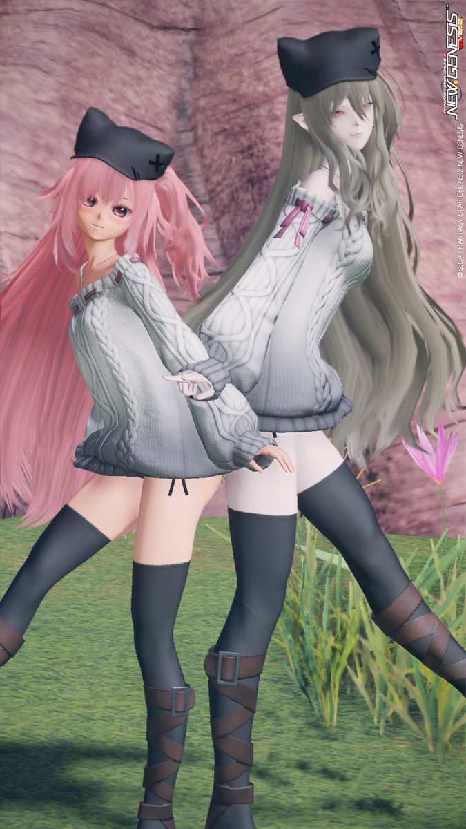 #メンテの日じゃ無いけどssを貼る 
#PSO2NGS_S︎S 
フォロワーさんとお揃いでSS撮ってきたわよとても可愛いくて癒されちゃったわ昨日はありがとうね(*^^*)