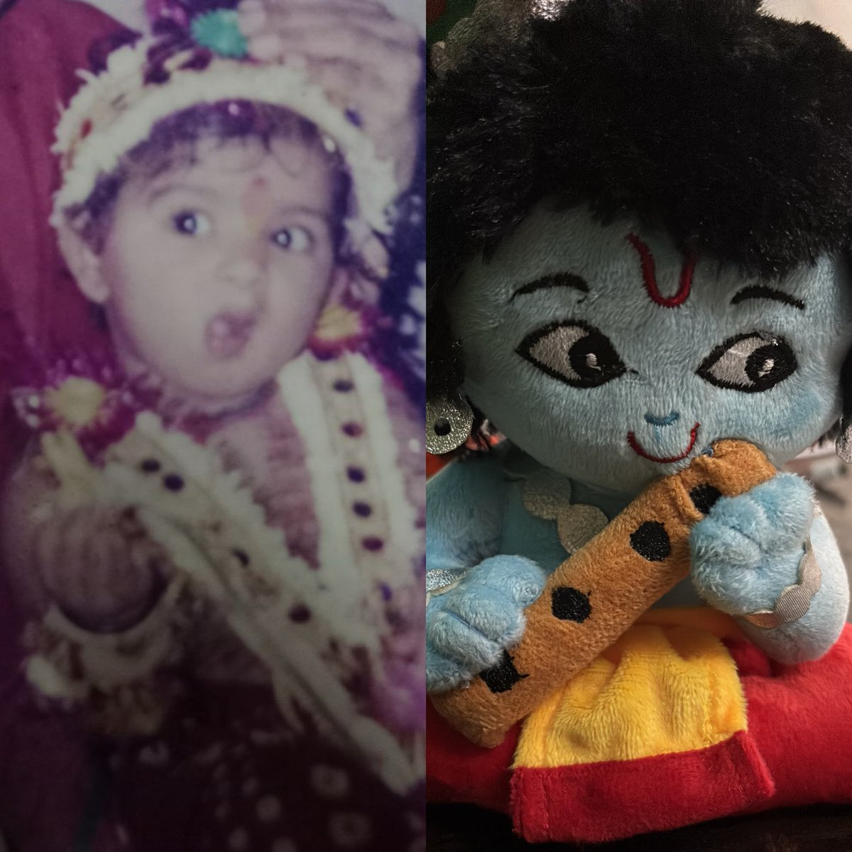 cfcedithh's tweet image. My friends gifted me a Krishna that looks exactly like how I used to look in childhood🥹💙