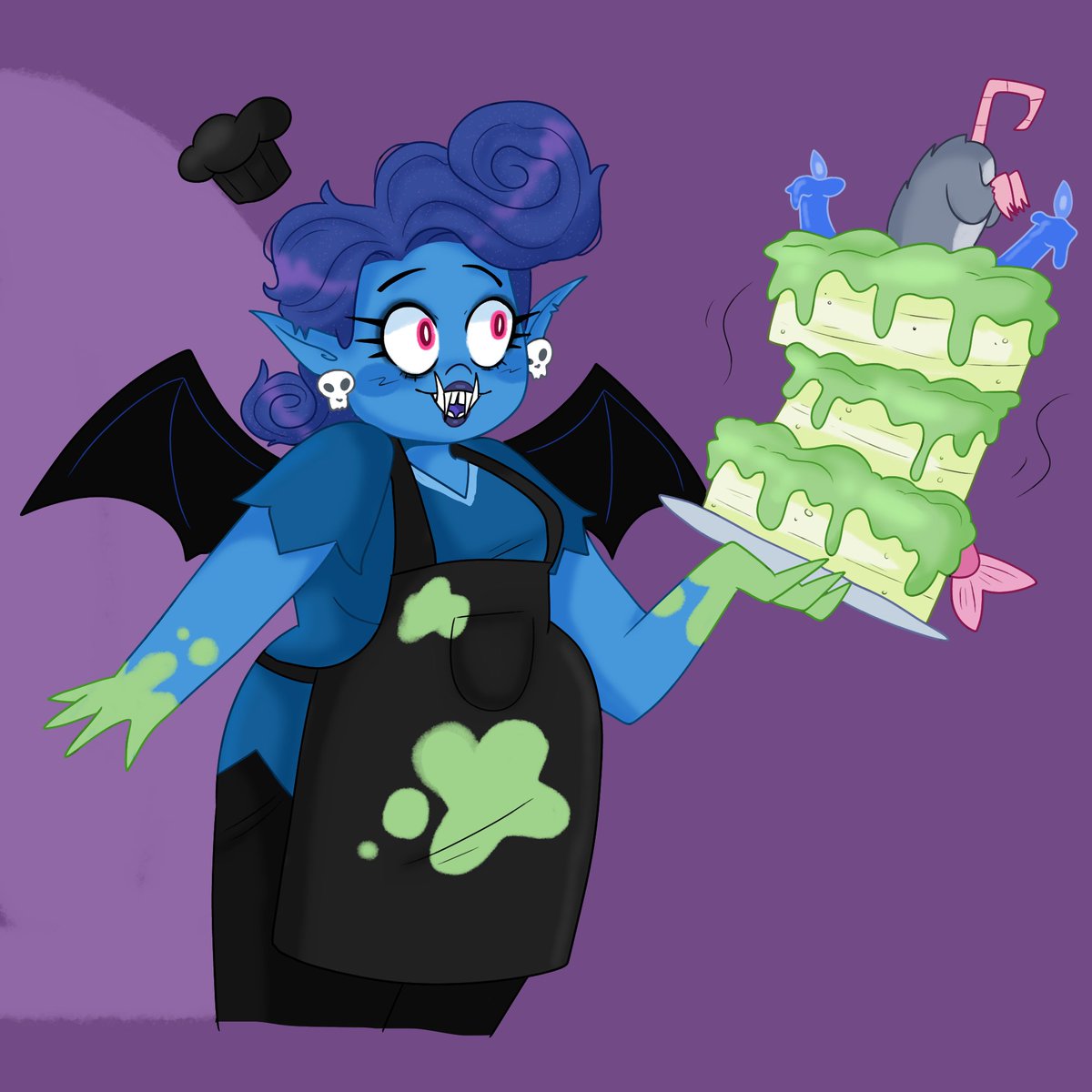 day 12,cooking/baking #fairlyoddtober2025 
I instantly thought of AW and her roadkill cake lol