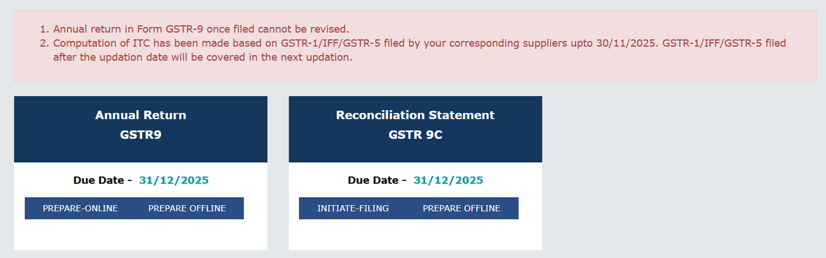 AbhasHalakhandi's tweet image. 🚨 Breaking - Much awaited GSTR-9 & GSTR-9C for FY 2024-24 are now live on the GST Portal for filing!!
#GSTAnnualReturn