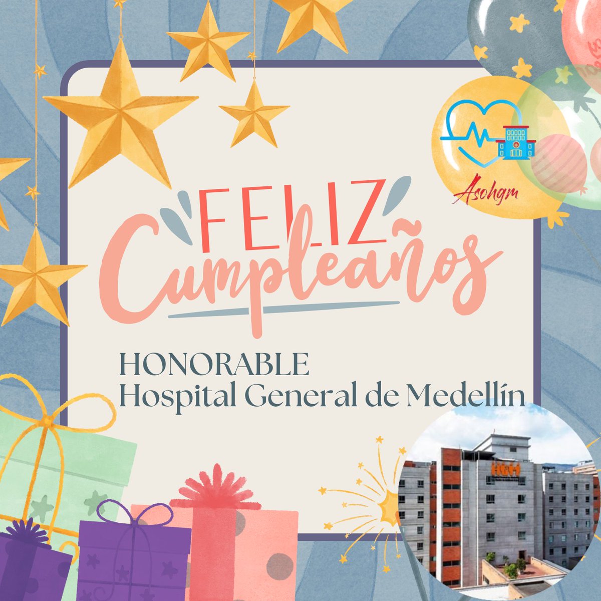 Un día como hoy se fundaron 2 grandes instituciones.
1. <a href="/HGMhospital/">Hospital General de Medellín - Luz Castro de G.</a> 
2. @Asohgm  

🎁🎉🎊 Feliz aniversario🎊🎉🎁
