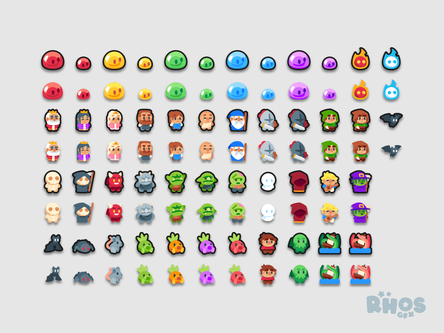 RhosGFX's tweet image. All the icons from my most recent pack, Vector Fantasy Characters on itch :)

#gameassets #indiedev #robloxdev #gamedev