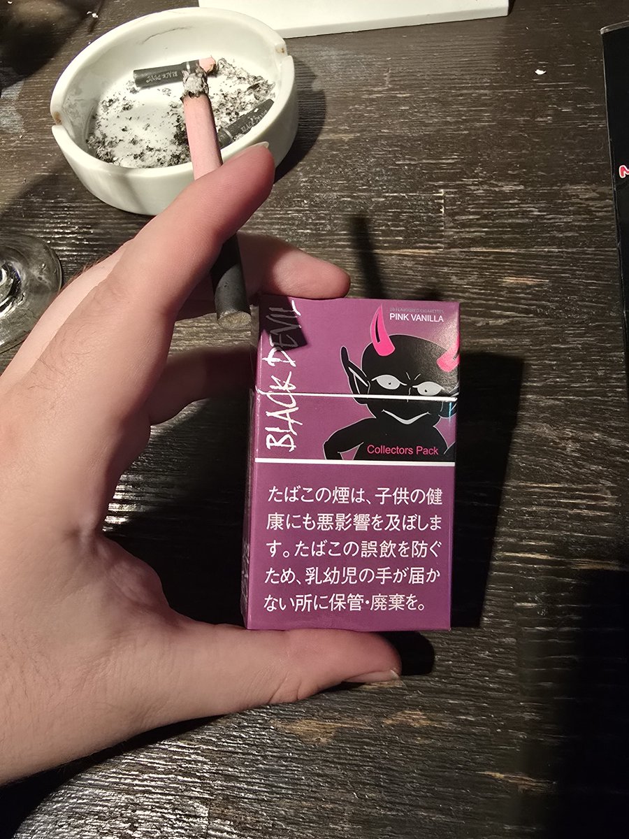 pink devil cigarettes smoking that black devil pack that makes you say nihonjin desu