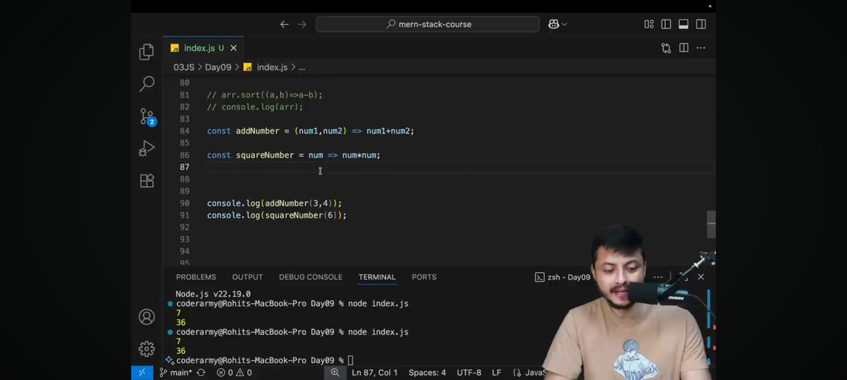 vkajal10's tweet image. Day23🚀💻     #BuildInPublic 

📌 JavaScript Lecture9✅️

📌Today&apos;s learning:
🔹️Functions in JS
🔹️Arrow function (imp)-- bit tricky 
🔹️Array sorting uses Arrow function 
🔹️IIFE
🔹️Callback functions 

#100DaysOfCode #CodingJourney #webdevelopment #JavaScript