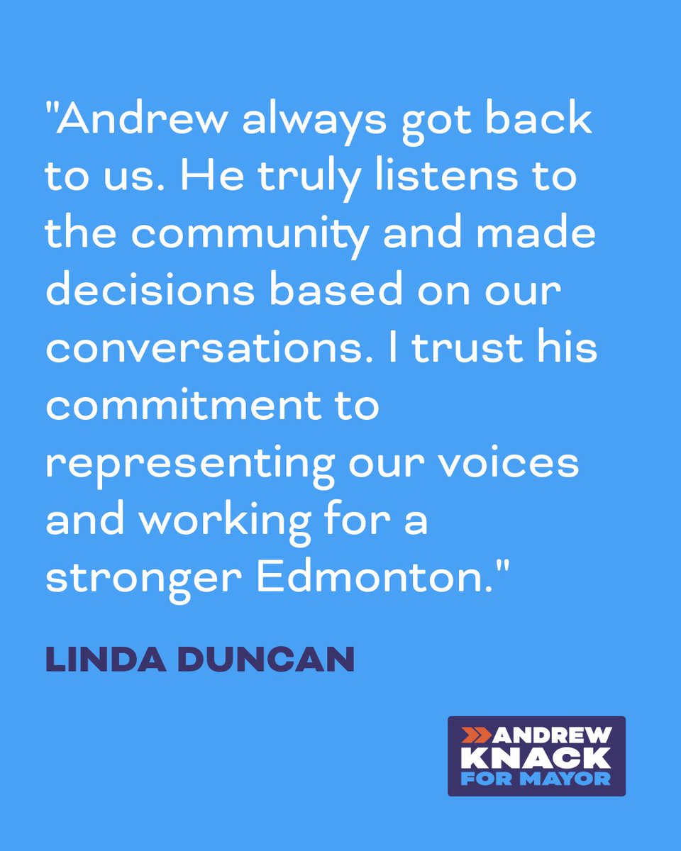 Thank you to Linda Duncan for your endorsement and for your decades of service to our community. 

Your commitment to fairness, environmental responsibility, and public service has inspired so many of us. 

I’m truly honoured to have your support as we work to build a stronger