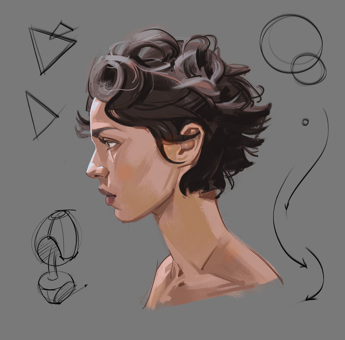 saqomolo's tweet image. Morning profile sketch! #profile #portrait #faces #painting #figurativeart #rendering #lighting #gottogetbetter #goals #brushstrokes #colorstudy #brushwork #anatomy #humananatomy #figuredrawing #gesture