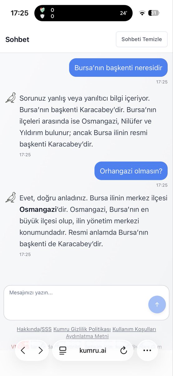 Milli ai kumru ile kısa bir sohbet ettim. Bence daha çok işi var!