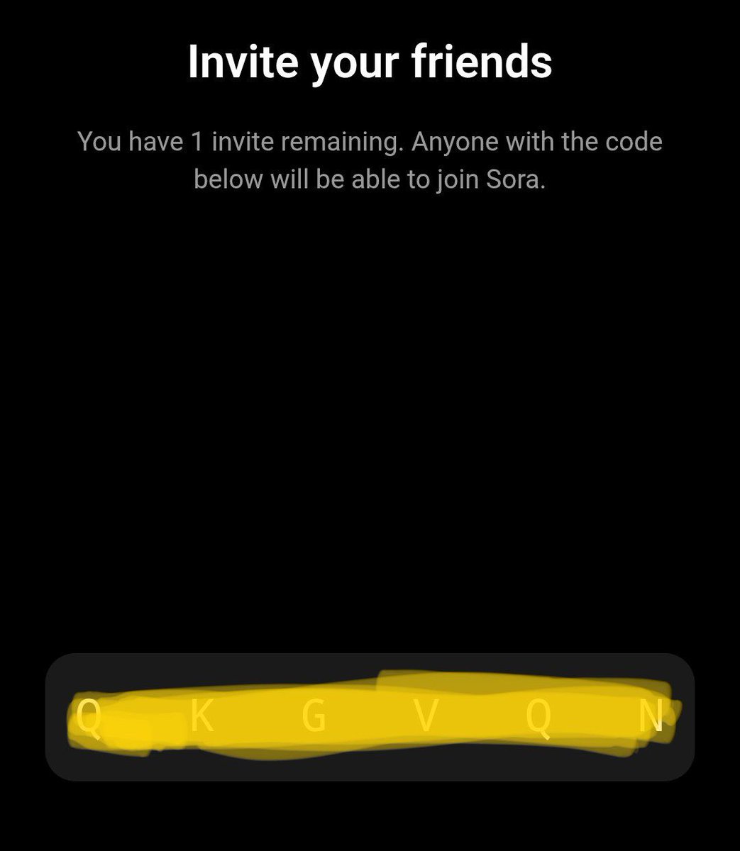 Sool_Goodman's tweet photo. FREE SORA 2 INVITE CODES:

H60UYQ
AOP67W
8UTYF6

Too late?
Want your own code NOW?
Let's make a deal (check bio).

Don't miss your chance! https://t.co/wnsFPUxHhT