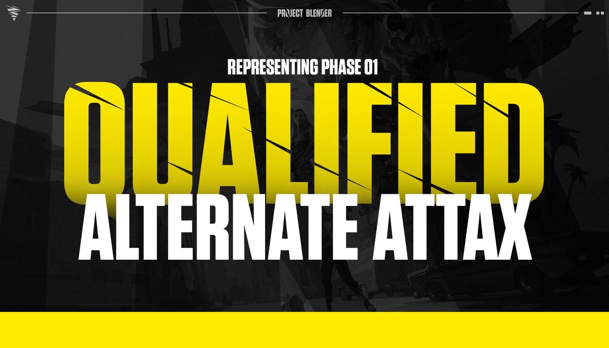 ProjectBlender_'s tweet image. Congratulations to ALTERNATE aTTaX for finishing fifth in Phase 01 of Project Blender!
They qualify for Phase 02.