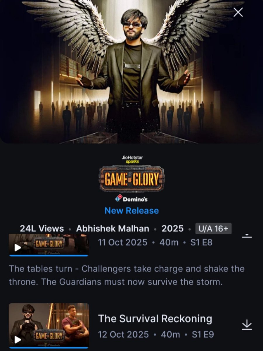 Episode #9 proved that in the #GameofGlorywithFukraInsaan only the bold &amp; brilliant survive.
This episode was thrilling, reminder that glory never comes easy!
Bond of Raunak &amp;Rishabh🫶
#AbhishekMalhan as a Host 🔥🔥 
Impartial &amp; Unbiased ❤️❤️👏New &amp;innovative show,must watch ♥️