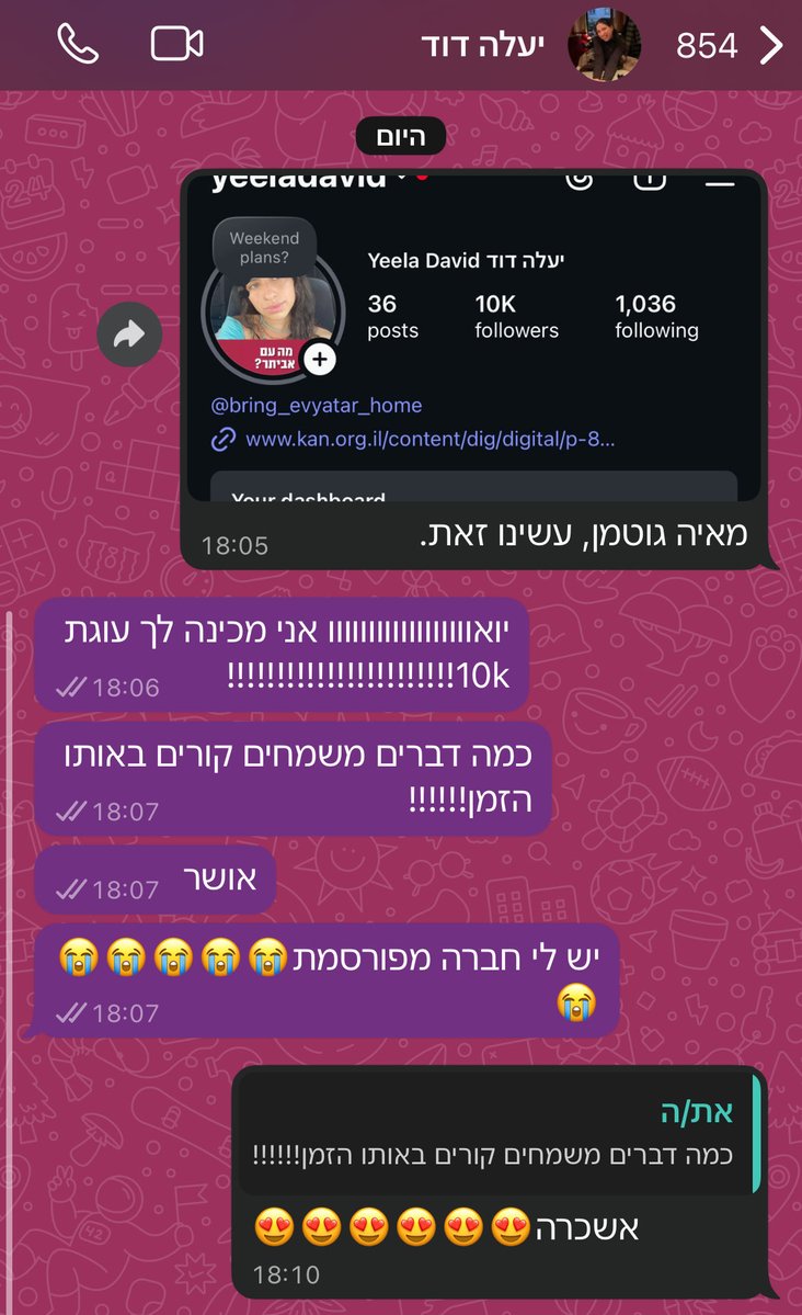 אני לא יודעת להכין עוגות, מישהו מתנדב להכין ליעלה עוגת 10k?