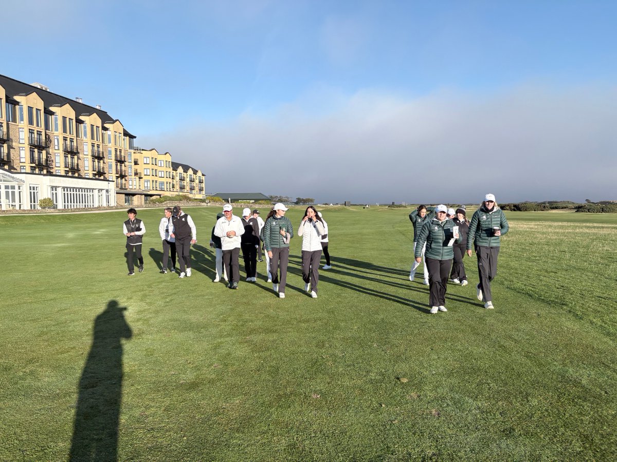 It has been an incredible trip so far. Last night was the welcome dinner, today we walked The Old Course &amp; played Jubilee. Opportunities for our Student-Athletes of a lifetime! #greattobeaSpartan