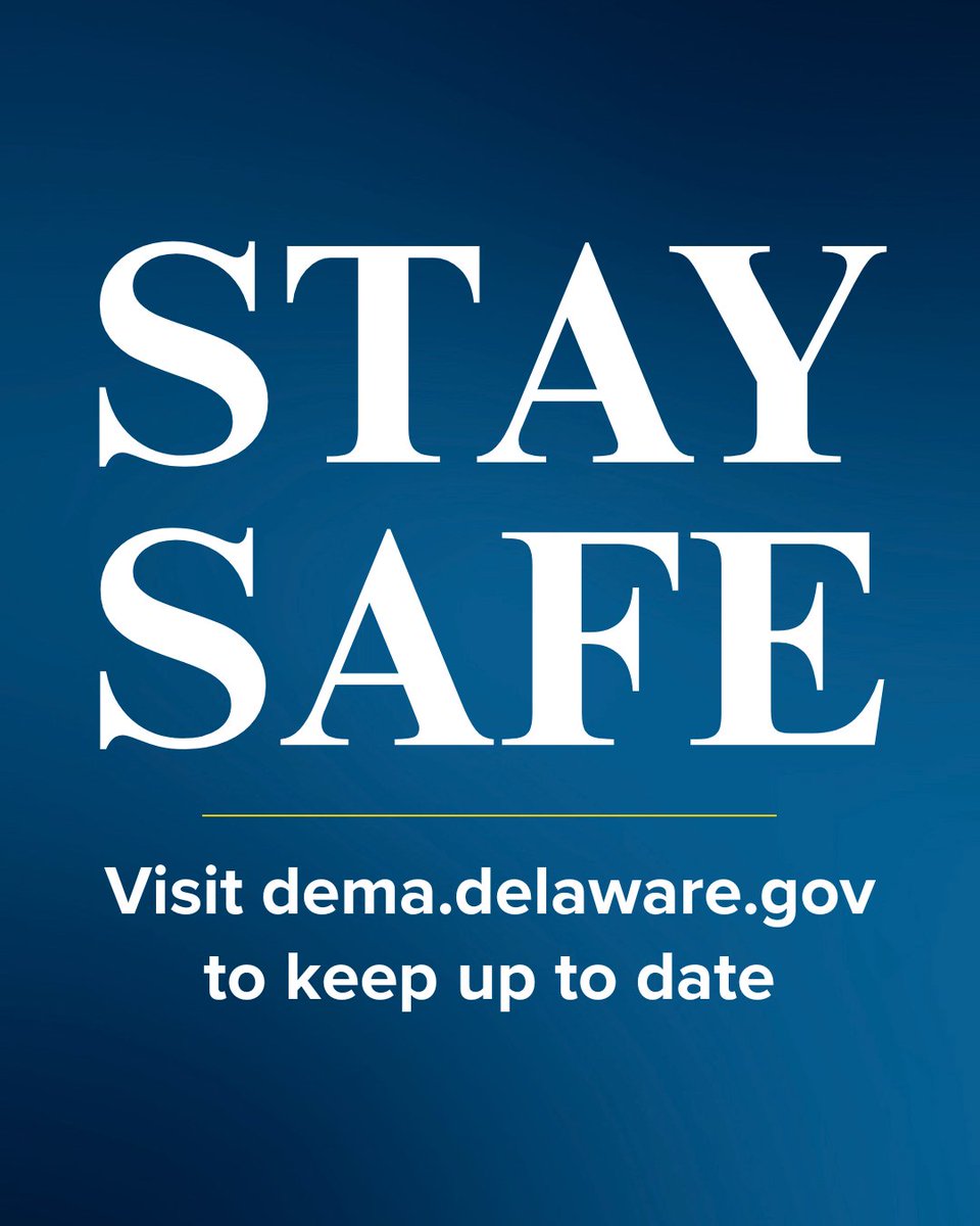 Delawareans: We are monitoring this storm closely and we ask everyone to do the same. Campgrounds are closed, equipment is prepositioned, and response teams are ready. Please stay safe and sign up for alerts: dema.delaware.gov