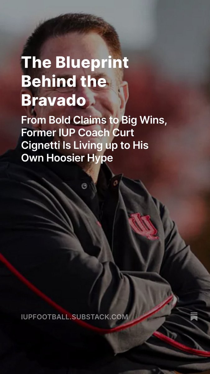 If you think Curt Cignetti is a flash in the pan, think again. Here’s why. 

iupfootball.substack.com/p/the-blueprin…