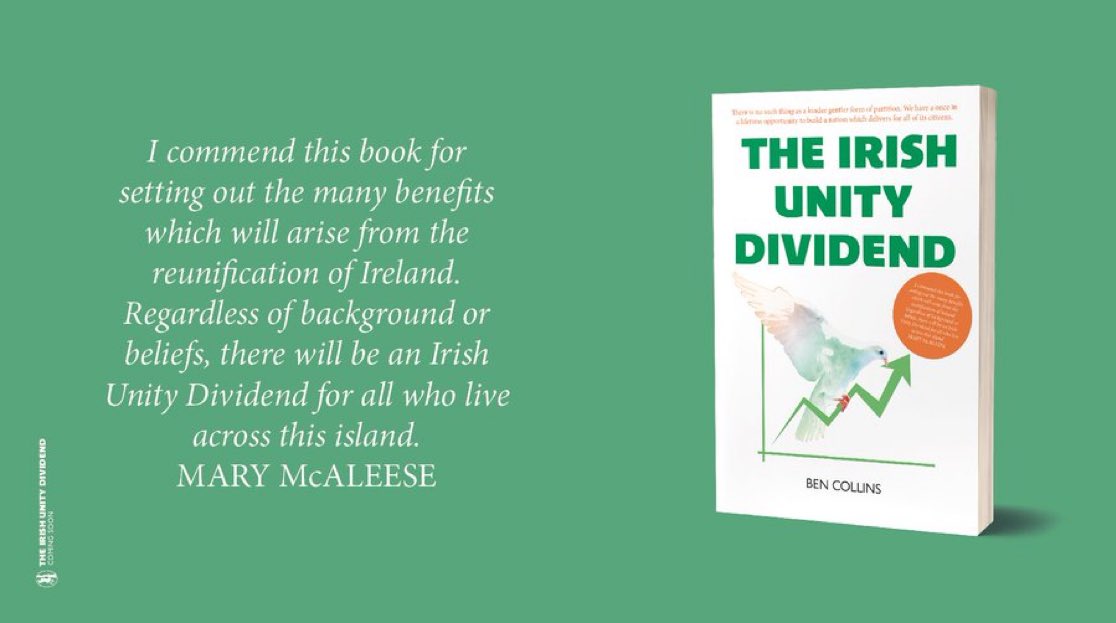 bjacollins's tweet image. Delighted that Dr Mary McAleese, former President of Ireland has generously written the foreword for my new book The Irish Unity Dividend. Available to order now from all good bookshops. #IrishUnity #IrishUnityDividend @LuathPress