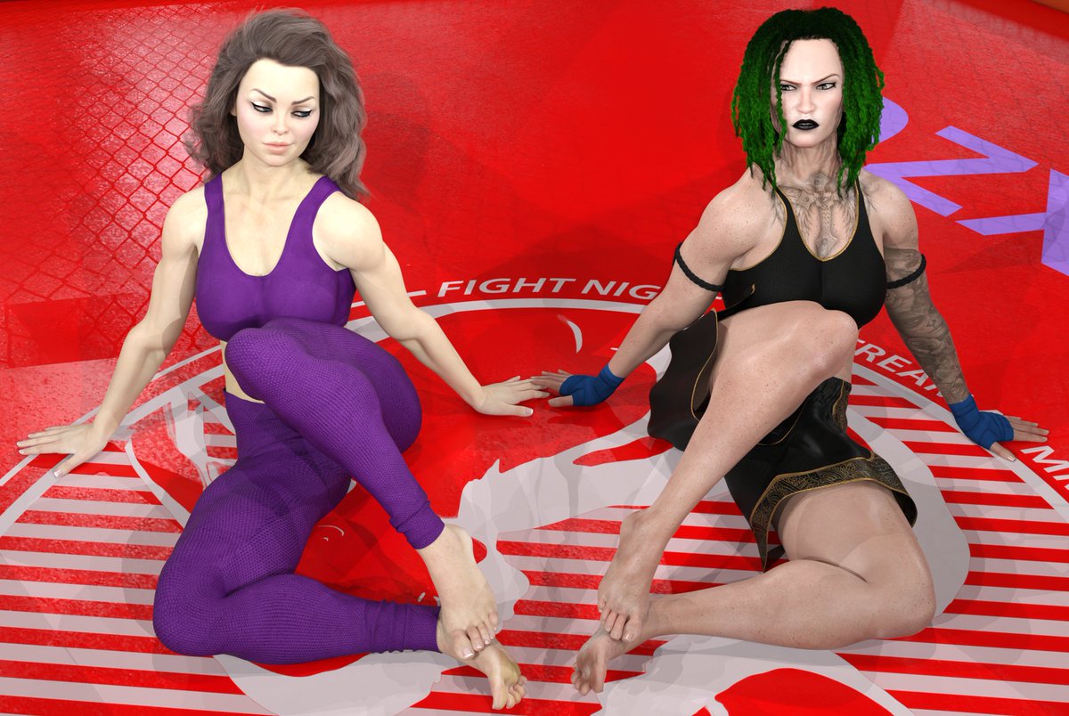 A little pre-match spat between my OC, Alexandra, and Dreadgale, that turned into a debate on who had stronger feet.

they would have continued, had it not been for a booing crowd. So they’ll put this battle on hold for now, and resume a fight full of punches and kicks instead.