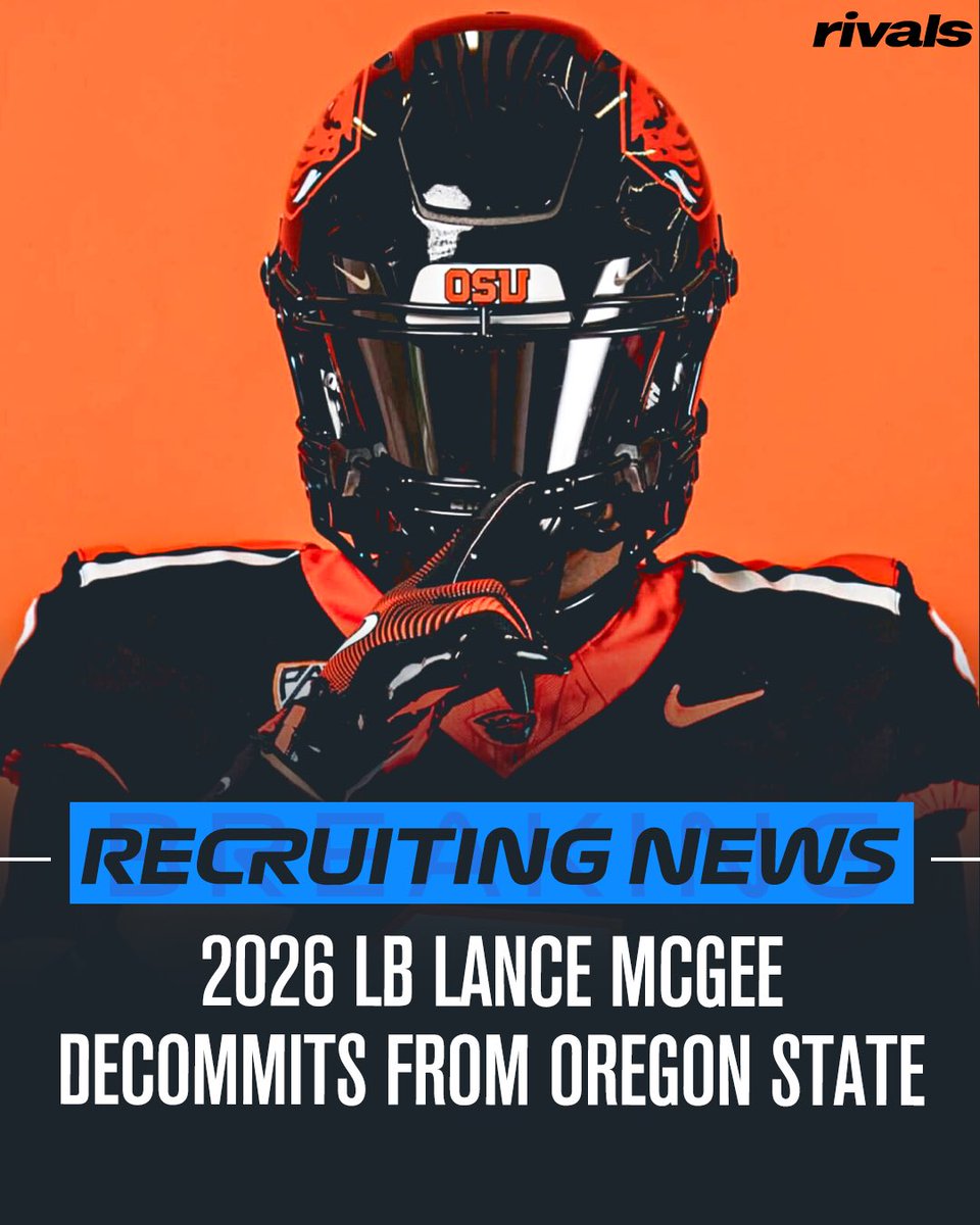 🚨BREAKING🚨 LB Lance McGee has decommitted from Oregon State.

Read: on3.com/rivals/news/20…