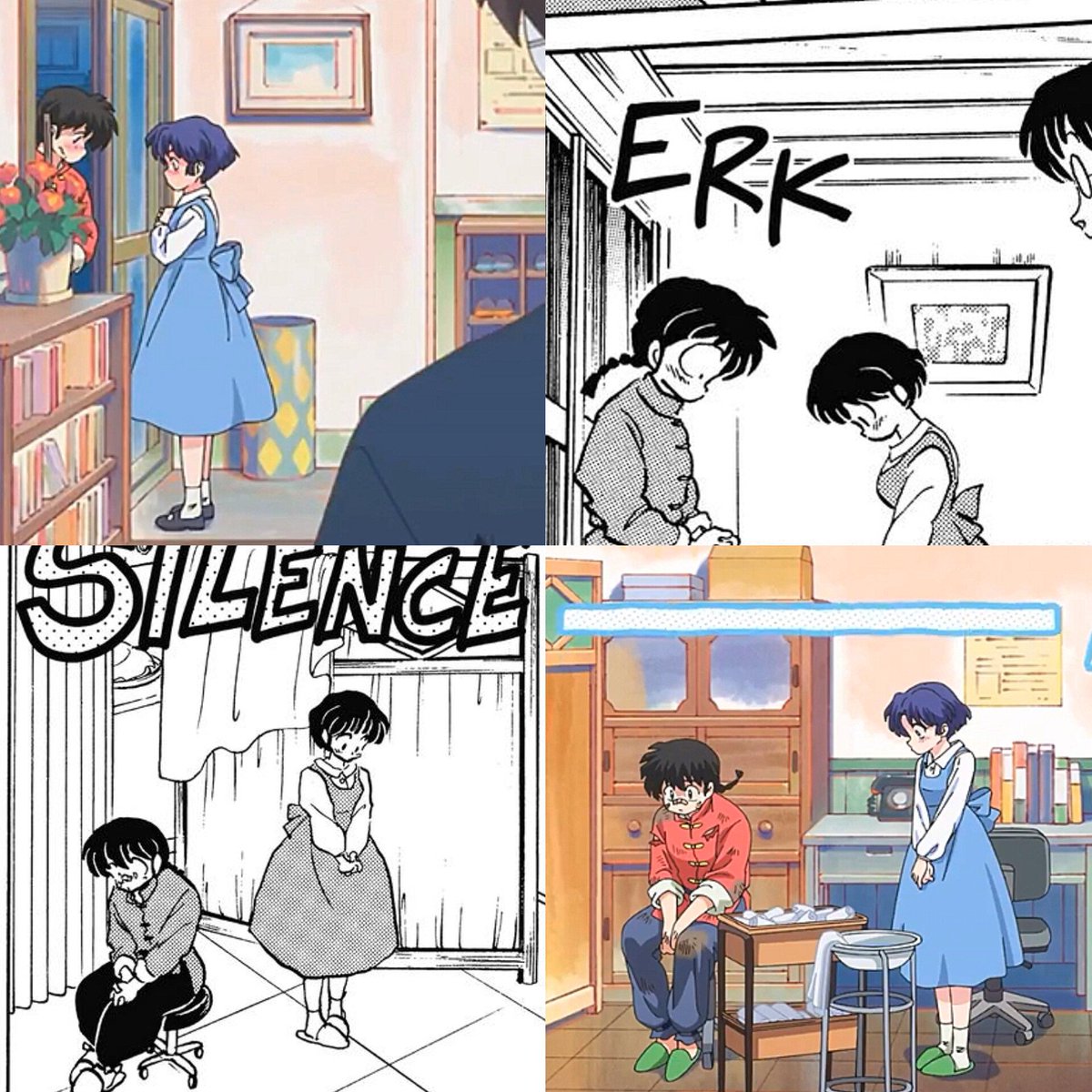 Manga &amp; Anime comparison ❣️
Ranma &amp; Akane are such shy and awkward lovebirds, I love them 🩵

#乱あ #らんま #ranma #らんまアニメ