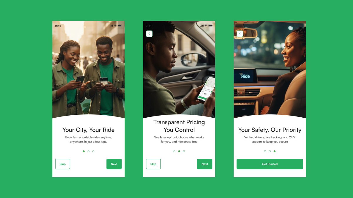 Fakharuummy's tweet image. I spent some time iterating on my onboarding screen designs for the ****Ride app. 

I would love you thoughts😉
Which of these versions feels the most engaging and user friendly to you- 1,2 or 3?

#designiterating #UIUXDesign #productdesign