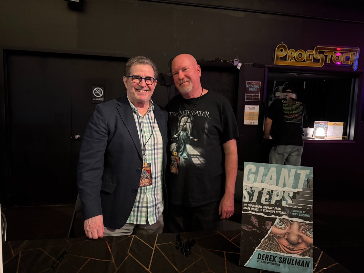 TheKJA's tweet image. At #progstock with Derek Shulman from Gentle Giant.