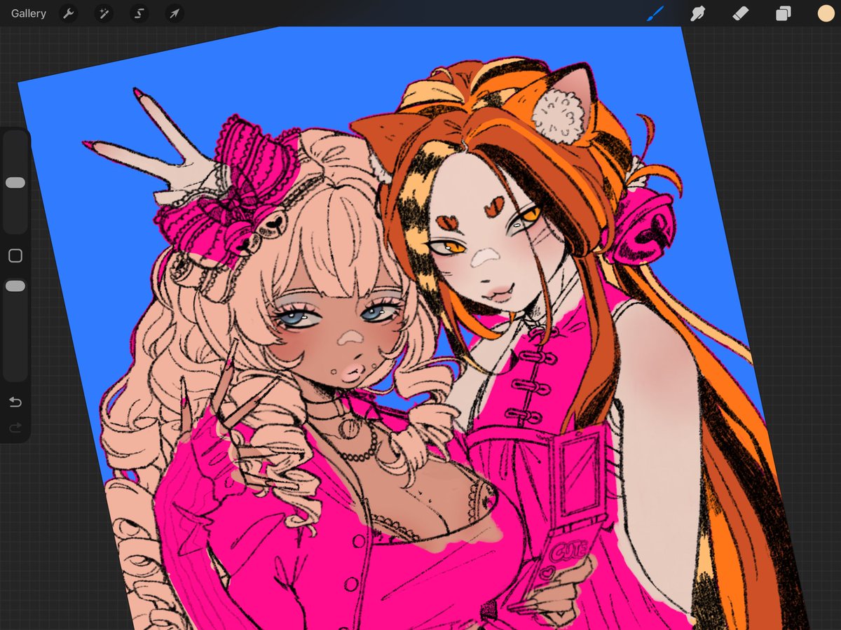 Sneak peak into my recent art work! Please send me your animal hybrid ocs teehee #digitalart #anime #catgirls #ocart