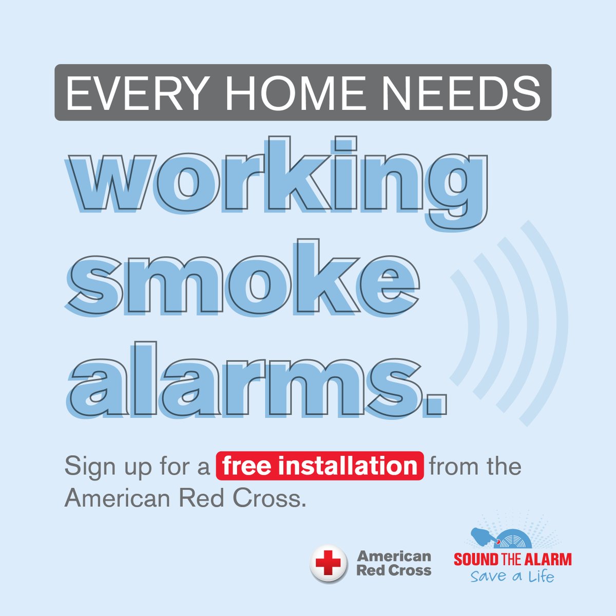 Since October 2014, @redcrosscar with fire departments &amp; community partners have installed nearly 63,000 free smoke alarms in over 24,000 homes in our region saving almost 150 lives. Call 1-844-216-8286 or visit bit.ly/FreeSmokeAlarms for a free smoke alarm installation.
