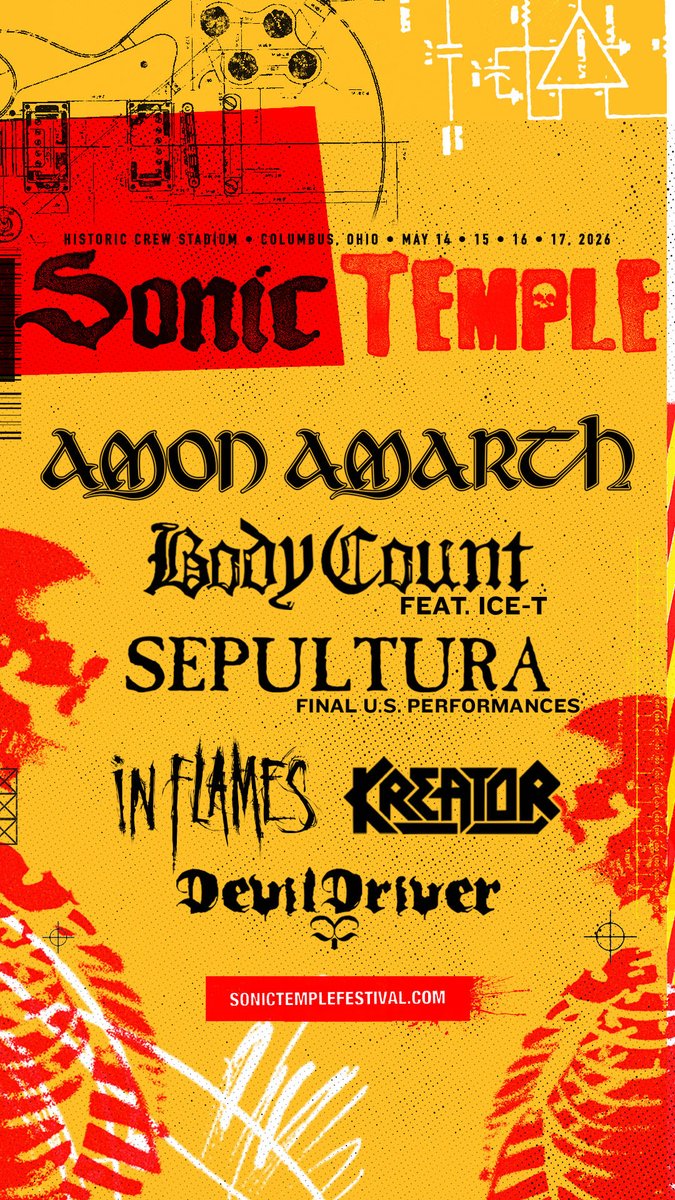 BODY COUNT added <a href="/SonicTempleFest/">Sonic Temple Festival</a> 🤘🏽Can’t wait ‘til May, 2026 👊🏽 Heavy additions including #Kreator #AmonAmarth and more!!! LFG