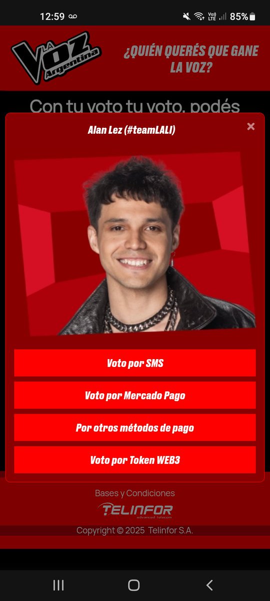 si quieren votar gratis, pueden hacerlo desde la pág lavozarg.ar Ingresan en la última opción y se abrirá una página de juegos. Si te registras te regalan 100 puntos que equivalen a 20 votos. Hay varios juegos que te regalan puntos para seguir votando