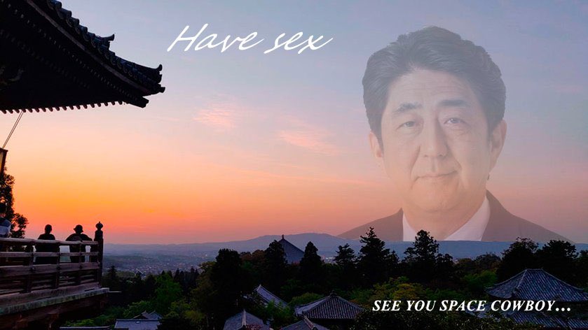 Whenever I see my transparent model ontop of the background for my stream schedule I have to think of that Shinzo Abe meme, so I had to make this: 🤣

#twitchstreamer #Vtuber #新人Vtuber