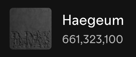minygthv7's tweet image. HAEGEUM — Spotify

10/07 — 1,021,715
10/08 — 1,021,913
10/09 — 1,010,432
10/10 — 912,179
10/11 — 1,063,208 (+151,029)🔥👏🏻

Total: 661,323,100