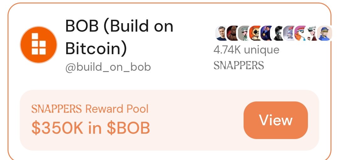 Don't miss <a href="/build_on_bob/">BOB</a> Snapping Campaign 

➡️ Only 4.74k Unique Snappers
➡️No Competition 
➡️$350k in $BOB Rewards

Work : Write Quality Content Regarding BOB 

Earn snaps ✅

#BOB #snappers #CookieFun