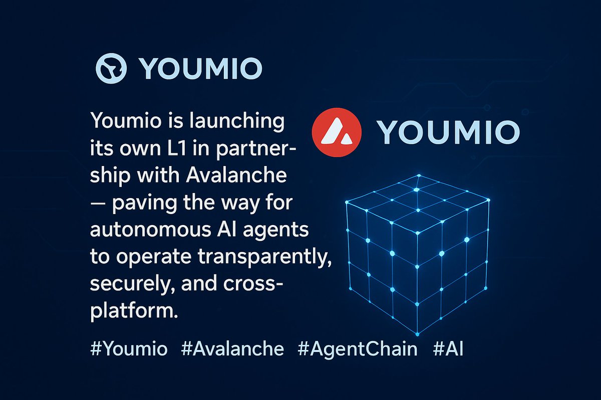 Amir848280's tweet photo. π Youmio is launching its own L1 in partnership with Avalanche β paving the way for autonomous AI agents to operate transparently, securely, and cross-platform.
#Youmio #Avalanche #AgentChain #AI
@youmio_ai https://t.co/V8KDzWo3HK