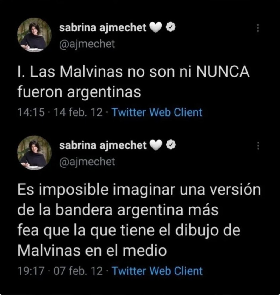 ⛔️ Otro escándalo en Argentina
Se difundieron antiguas publicaciones de la diputada libertaria Sabrina Ajmechet, actual presidenta de la Comisión de Derechos Humanos del Congreso. En ellas, se declara en contra del voto femenino “porque las mujeres votan peronismo”, cuenta que