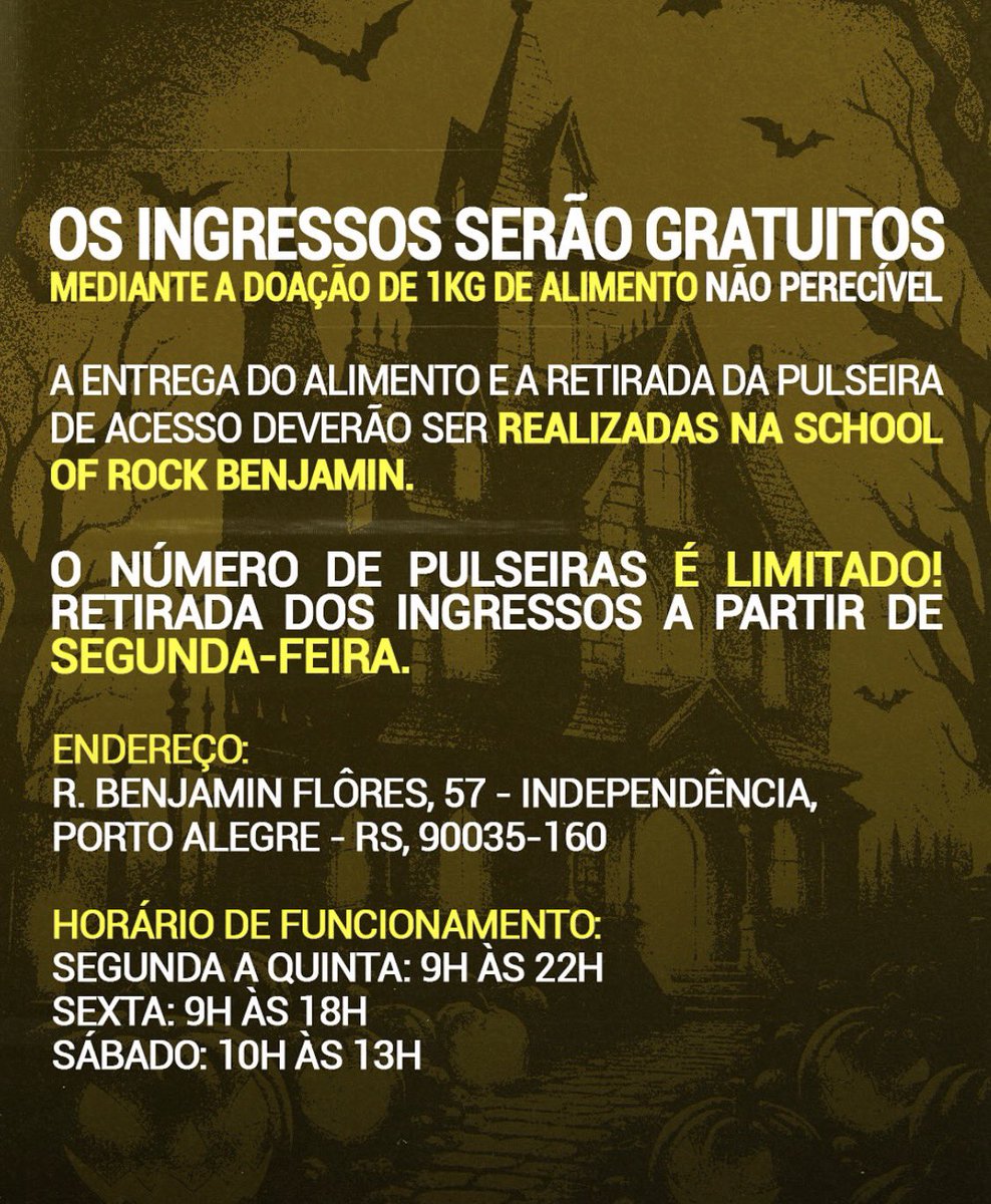pra quem não tá ligado, vai rolar um showzinho de graça em Porto Alegre no dia 1º de Novembro!
vamo?