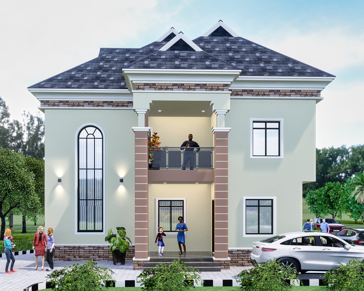 Temiturns's tweet image. Project 130224 — 4-Bedroom Modern Duplex with Detached 2-Bedroom BQ | 3D Rendering 
A blend of elegance and functionality.

#TemiturnsDesign #3DVisualization #ContemporaryArchitecture #CircularWindowDesign #ModernLiving