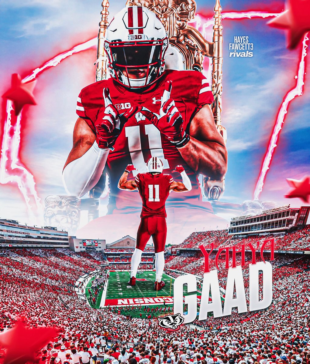 Hayes Fawcett (@hayesfawcett3) on Twitter photo BREAKING: Class of 2026 EDGE Yahya Gaad has Committed to Wisconsin, he tells me for @rivals
The 6β4 250 EDGE from Medina, TN chose the Badgers over Ole Miss, Florida State, and Colorado
He was previously committed to UCLA
βIβm home!!!β
on3.com/rivals/yahya-g⦠BREAKING: Class of 2026 EDGE Yahya Gaad has Committed to Wisconsin, he tells me for @rivals
The 6β4 250 EDGE from Medina, TN chose the Badgers over Ole Miss, Florida State, and Colorado
He was previously committed to UCLA
βIβm home!!!β
on3.com/rivals/yahya-gβ¦