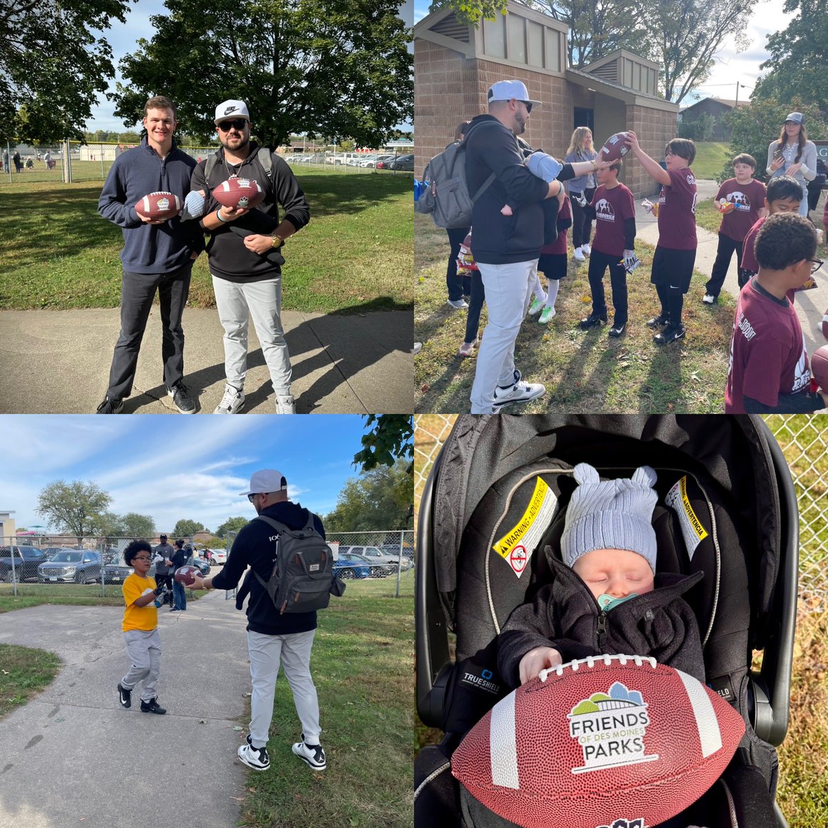 Sean23Roberts's tweet image. Yesterday we got to hand out hundreds of footballs to kids in Des Moines as part of “Every Kid Gets A Ball.” The money we raised during the 54 hole Golf Challenge helped provide these footballs!  In 3 years we have raised over $15K and it has all gone directly to Friends of Des…
