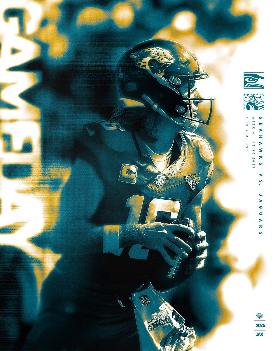 Sacir's tweet image. 🏈 Seattle Seahawks 🆚 Jacksonville Jaguars
📲 #SEAvsJQX #NFL #WEEKSIX