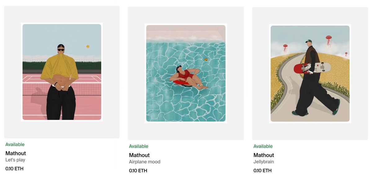 Mathouttt's tweet image. AVAILABLE for 0.1 ETH 🎾🌊🛹🪼