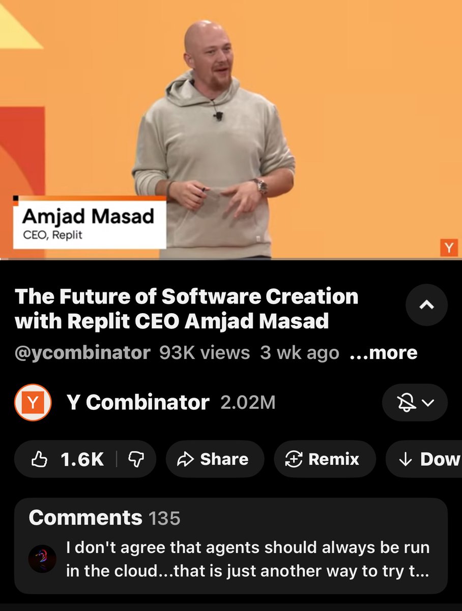 neatprompts's tweet image. Replit&apos;s CEO talked about how all software will soon be built by agents.
