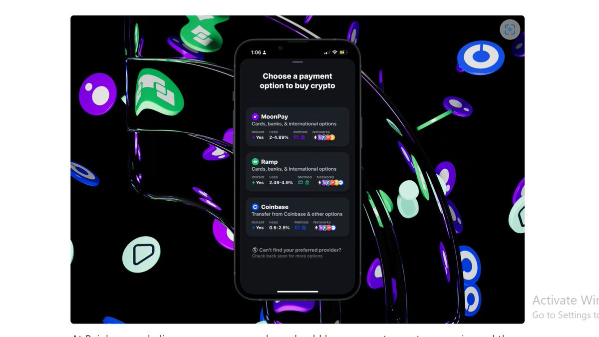 Rainbow Wallet is changing how people access crypto.

No matter where you live, you can now buy crypto directly from your wallet using your local currency.
USD, EUR, GBP, NGN, and more.

<a href="/rainbowdotme/">Rainbow</a> supports more payment options, higher limits, and fees starting at 0%, giving