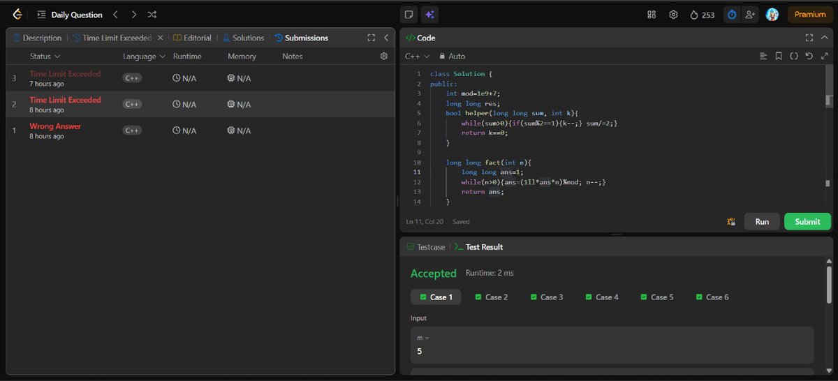 mystic_decoder's tweet image. Day 105                        

- Leetcode potd (extra hard, till tle)     
- 2 codeforces problems                    

Do connect and join the grind! 🔥 

#nDaysOfCode #MERNStack #DSA #BuildInPublic #CodingJourney