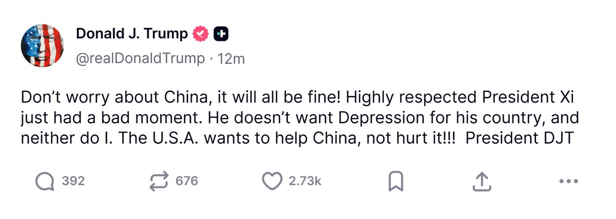 🚨 JUST IN:

New Truth Social post just dropped. 🌮